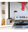 Estufa de leña de acero KRATKI JUNO 12 kW Ø 160 panel blanco