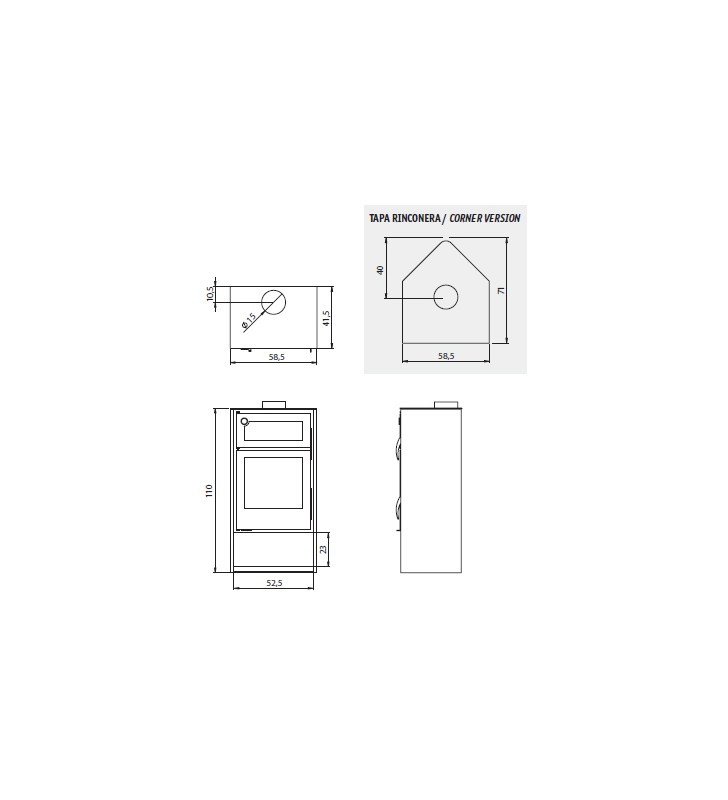 Plano de medidas Carbel Hermes Rinconera
