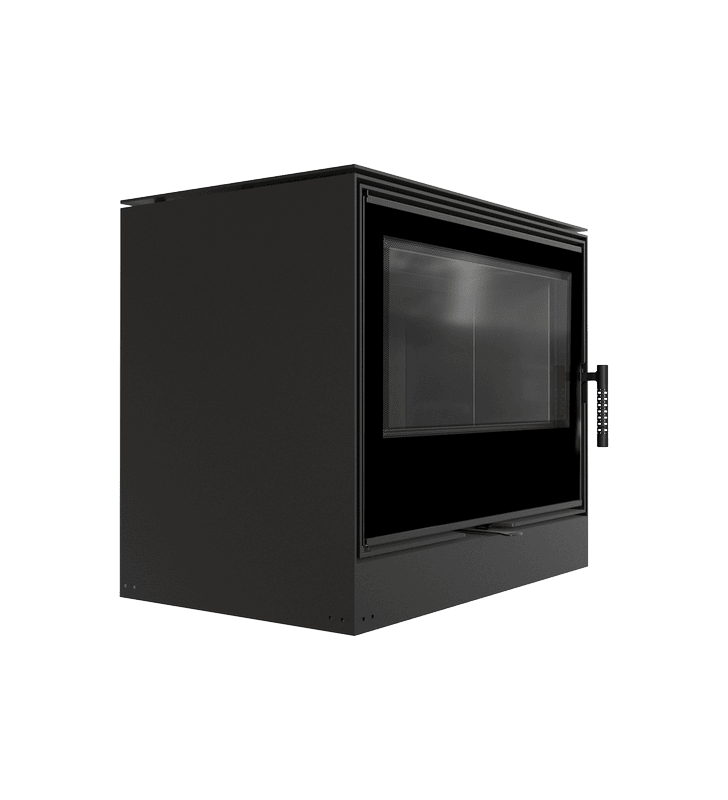 Fogão a lenha KRATKI KARI 80 Ø 180 12 kW Thermotec em aço preto
