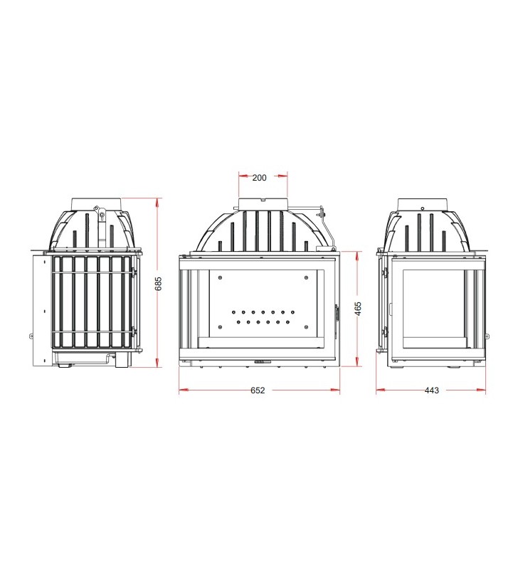 Plano de medidas Invicta 700 Cristal Lateral Izquierdo