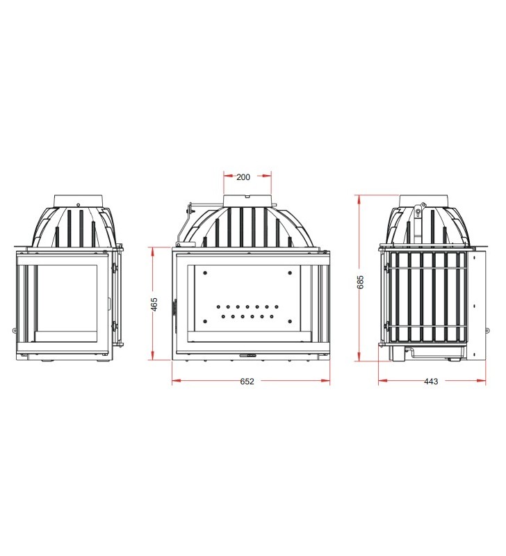 Plano de medidas Invicta 700 Cristal Lateral Derecho