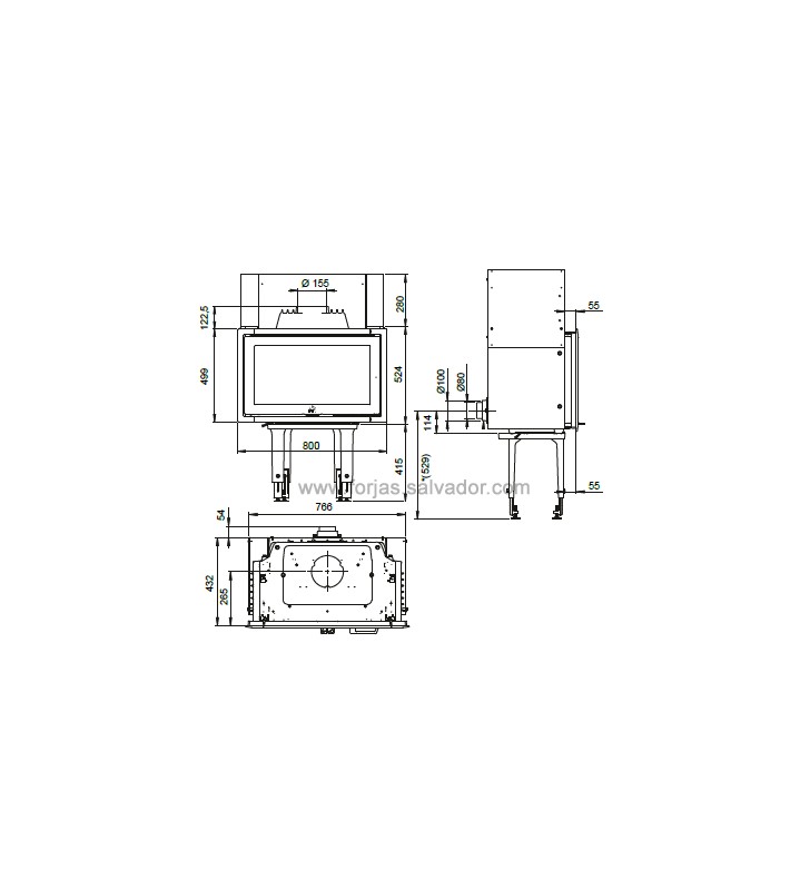 Plano de medidas Jotul I620 F