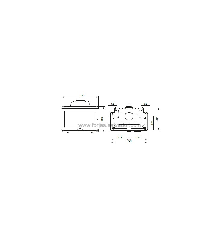 Plano de medidas Jotul I620 FRL 3 Cristales