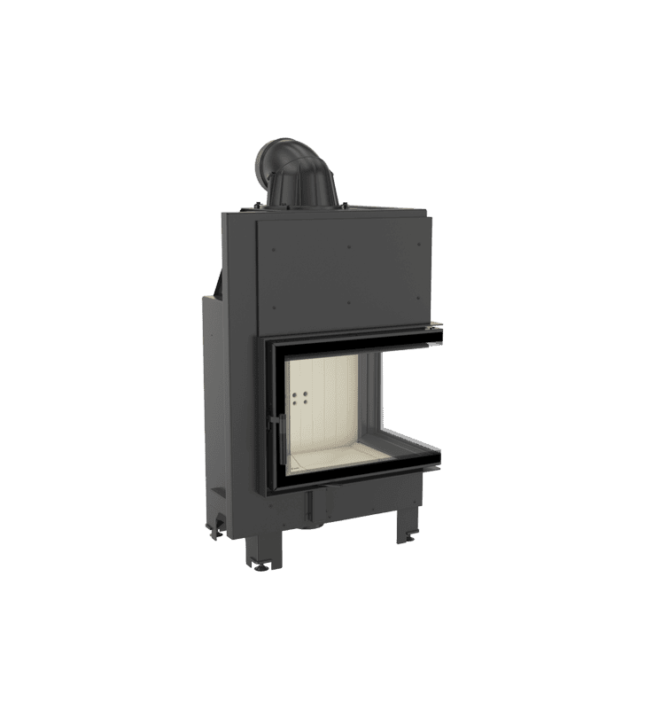 KRATKI MBZ Stahl-Holzofen, rechts, 13 kW, Ø 200, gebogenes Glas