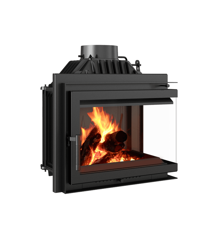 Chimenea de leña de hierro fundido KRATKI SIMPLE derecha 8 kW Ø 200