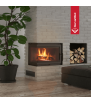Τζάκι ξύλου KRATKI SIMPLE από χυτοσίδηρο, αριστερή πλευρά, 8 kW, Ø 200