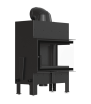 Chimenea de leña de acero KRATKI FLOKI M derecho 10 kW Ø 200 thermotec negro