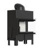 KRATKI FLOKI M δεξιόστροφο τζάκι ξύλου από χάλυβα 10 kW Ø 200