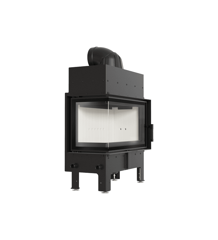 Chimenea de leña de acero KRATKI FLOKI M izquierdo 10 kW Ø 200