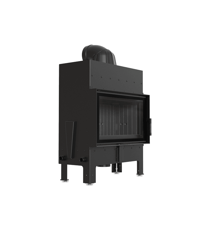 KRATKI FLOKI M 10 kW Ø 200 steel wood-burning fireplace with black thermotec coating