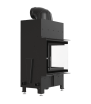 Lareira de ar direito KRATKI FLOKI S 8 kW Ø 160 com Thermotec preto