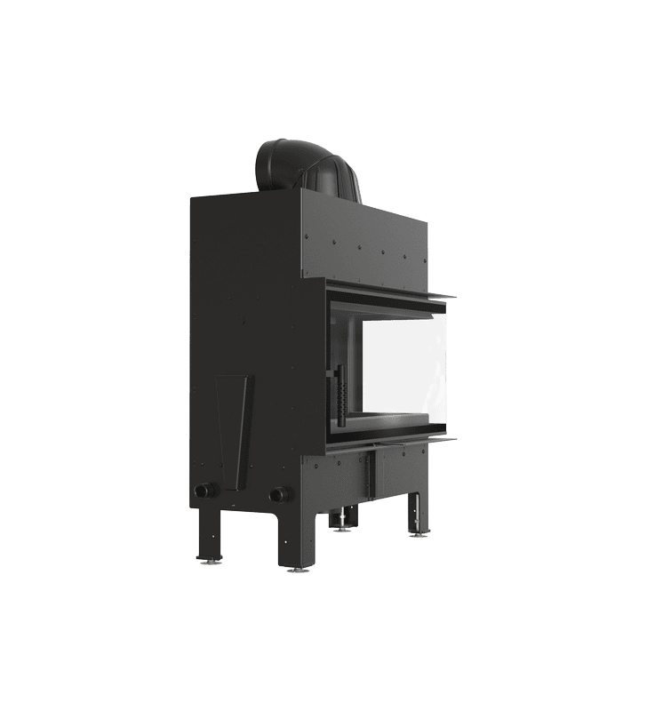 Chimenea de leña de acero KRATKI FLOKI L derecho 12 kW Ø 200 thermotec negro