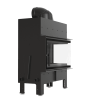 Chimenea de leña de acero KRATKI FLOKI L derecho 12 kW Ø 200 thermotec negro