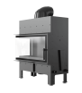 Τζάκι ξύλου KRATKI FLOKI L αριστερά από χάλυβα 12 kW Ø 200 thermotec μαύρο