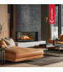 Chimenea de leña de acero KRATKI FLOKI L izquierda 12 kW Ø 200 thermotec negro