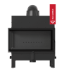 Chimenea de leña de acero KRATKI FLOKI L izquierda 12 kW Ø 200 thermotec negro