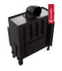 Chimenea de leña de acero KRATKI FLOKI L izquierda 12 kW Ø 200 thermotec negro