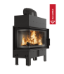 Chimenea de leña de acero KRATKI FLOKI L izquierda 12 kW Ø 200 thermotec negro