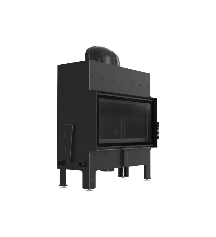 KRATKI FLOKI L 12 kW Ø 200 Stahl-Holzofen mit schwarzer Thermotec-Beschichtung