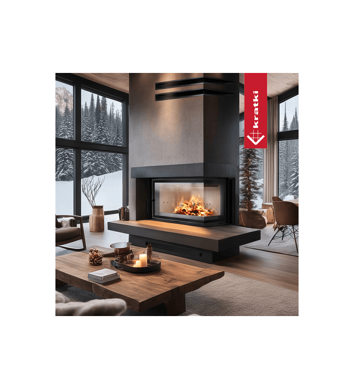 Chimenea de leña de acero KRATKI FLOKI L derecho 12 kW Ø 200
