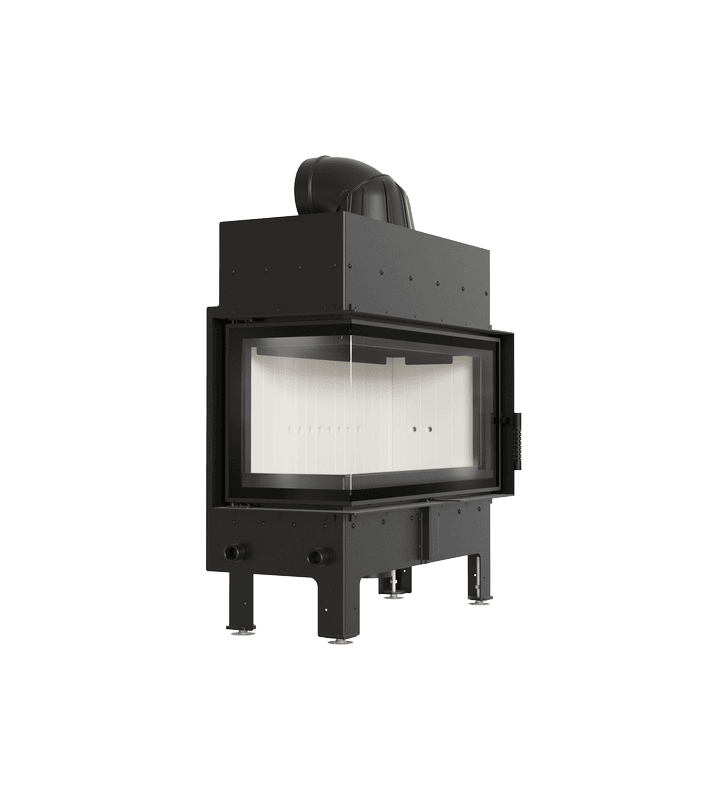 KRATKI FLOKI L left steel wood-burning fireplace 12 kW Ø 200