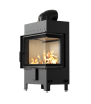 KRATKI LUCY steel wood-burning fireplace, right-hand side, 12 kW, Ø 200