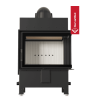 KRATKI LUCY steel wood-burning fireplace, right-hand side, 12 kW, Ø 200