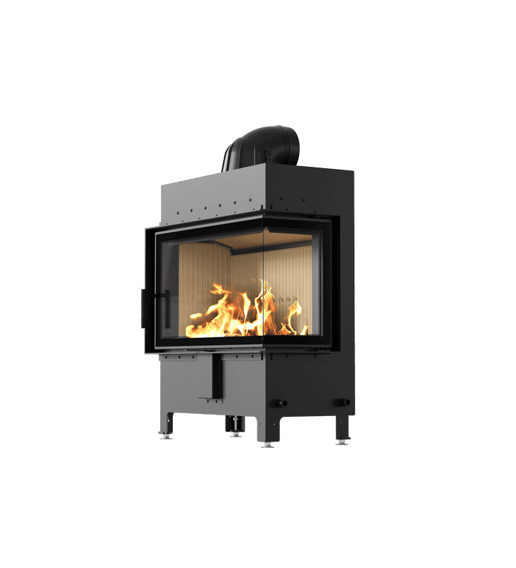 Chimenea de leña de acero KRATKI LUCY derecha 14 kW Ø 200