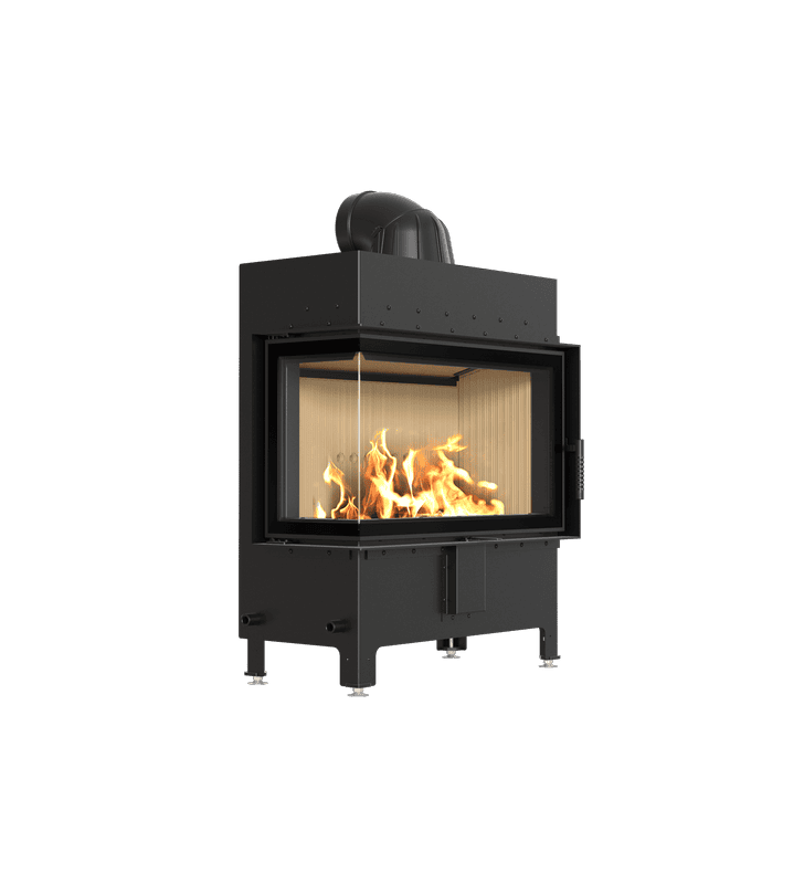 Chimenea de leña de acero KRATKI LUCY izquierda 14 kW Ø 200