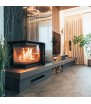 Τζάκι ξύλου KRATKI MAJA DECO από χυτοσίδηρο, αριστερή πλευρά, 8 kW, Ø 200