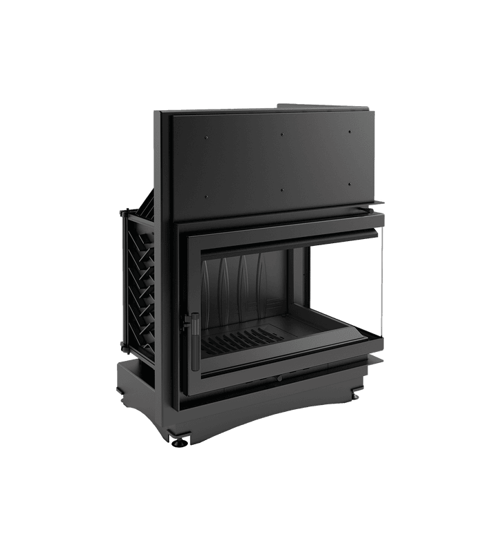 Cheminée à bois en fonte KRATKI OLIWIA, côté droit, 16 kW, Ø 200