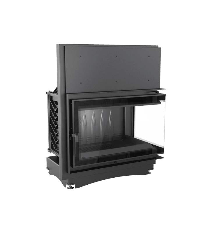Chimenea de leña de hierro fundido KRATKI OLIWIA DECO derecha 16 kW Ø 200