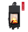 Τζάκι ξύλου KRATKI MBN από χάλυβα, δεξιά πλευρά, 10 kW, Ø 200