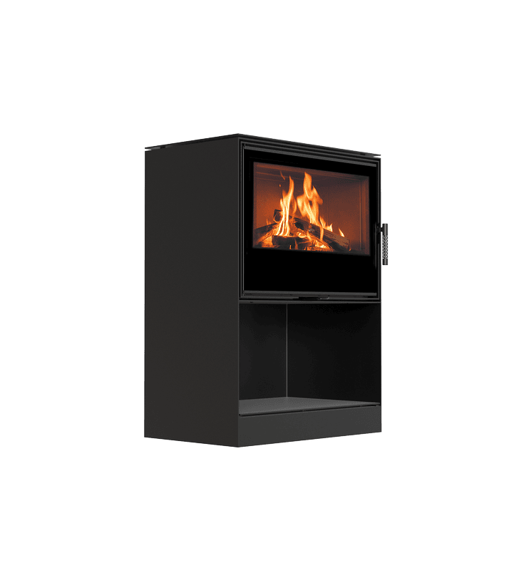 KRATKI KARI 80 Ø 180 12 kW Stahl-Holzofen mit schwarzer Thermotec-Beschichtung