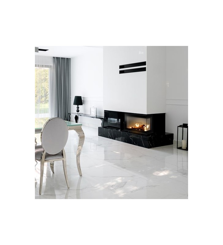 KRATKI LUCY SLIM stalen houtkachel, rechterkant, 10 kW, Ø 160