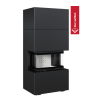 Lareira modular NBC/EASY BOX de 7 kW com revestimento preto de 160 mm