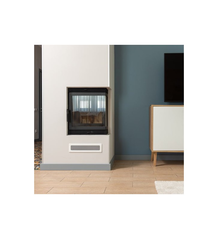 Chimenea de leña de acero KRATKI BLANKA derecha 8 kW Ø 160