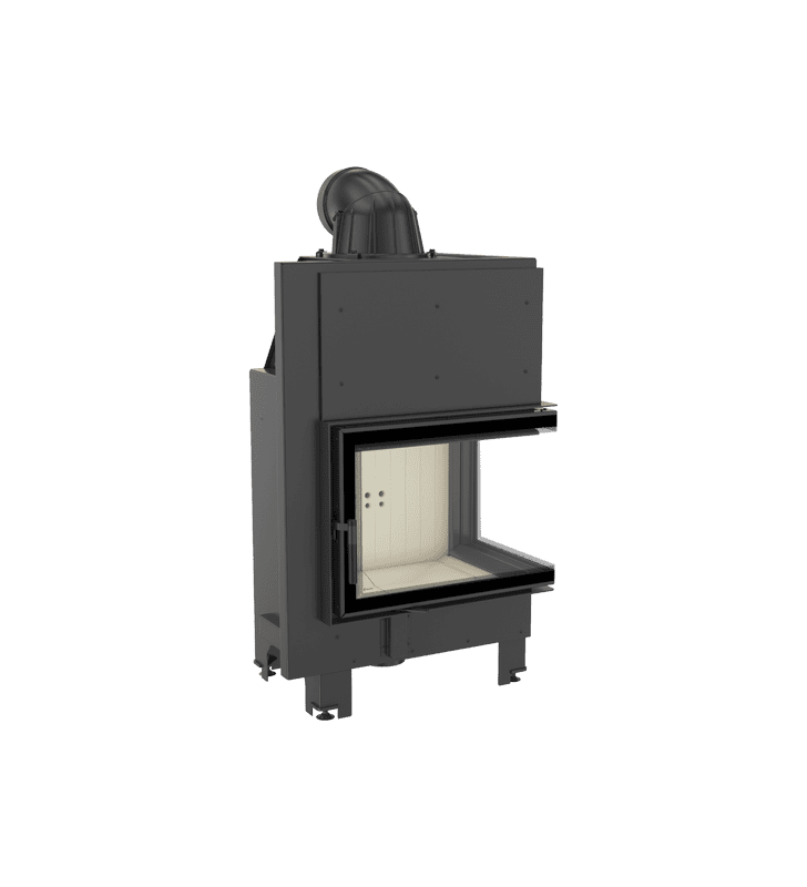 Chimenea de leña de acero KRATKI MBZ derecha 13 kW Ø 200