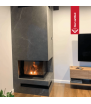 Lareira a lenha em aço KRATKI MBZ, lado direito, 13 kW, Ø 200