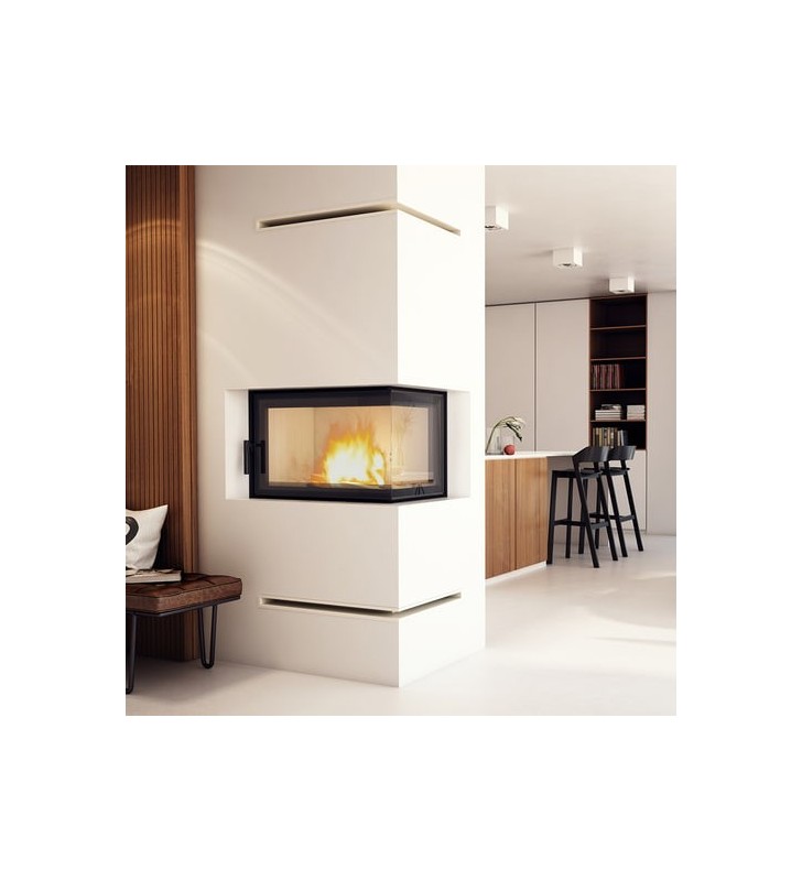 Chimenea de leña de acero KRATKI MBO derecha 15 kW Ø 200