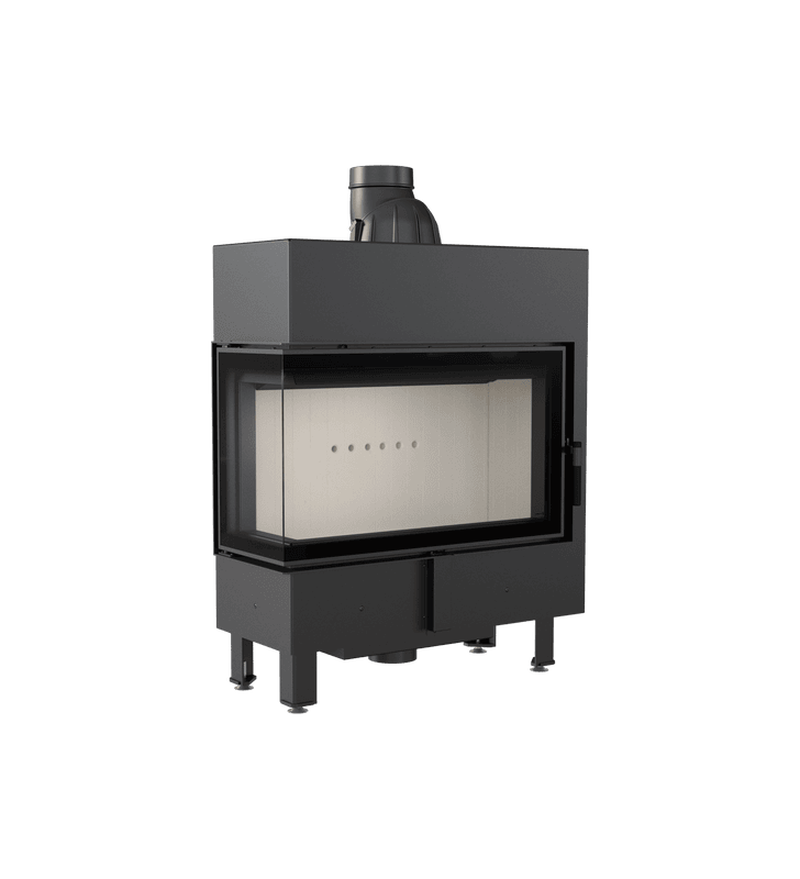 KRATKI LUCY SLIM steel wood-burning fireplace, left side, 10 kW, Ø 160