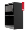 Estufa de leña de acero KRATKI KARI 95 Ø 180 14 kW espacio de madera revestimiento thermotec negro