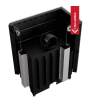 KRATKI NADIA steel wood-burning fireplace, left side, 14 kW, Ø 200, lift-up door