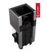 Caminetto a legna KRATKI NBC 600/400 da 9 kW, diametro 200 mm, con sportello sollevabile.