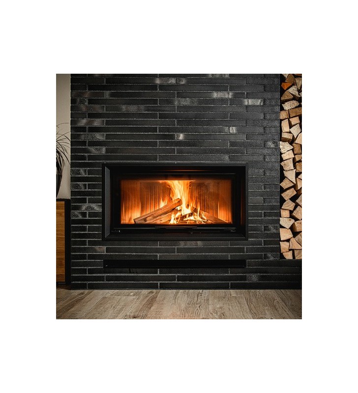Chimenea de leña de acero KRATKI NADIA 14 kW Ø 200 puerta elevable