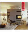 Caminetto a legna KRATKI VNP 610/430 da 9 kW, diametro 200 mm, in acciaio, con sportello sollevabile.