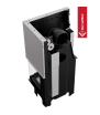 Lareira a lenha KRATKI VNP 610/430 de 9 kW e Ø 200 mm em aço com porta basculante.