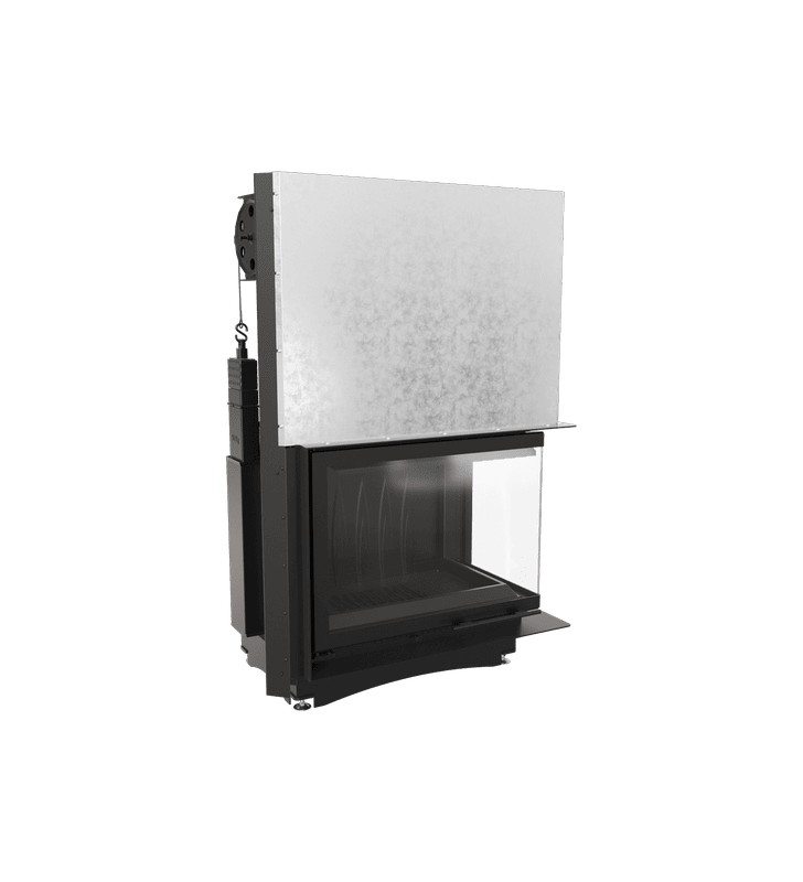 Chimenea de leña de hierro fundido KRATKI AMELIA derecha 21 kW Ø 200 puerta elevable