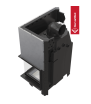 Τζάκι ξύλου KRATKI MBO από χάλυβα, δεξιά πλευρά, 15 kW, Ø 200, αναδιπλούμενη πόρτα, κυρτό γυαλί
