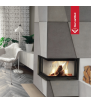 Chimenea de leña de acero KRATKI MBZ derecha 13 kW Ø 200 puerta elevable vidrio doblado